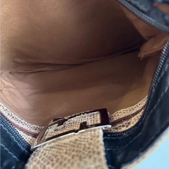 Cecconi Vintage Brown Snakeskin Print Italian Leather Shoulder Bag - Picture 9 of 12